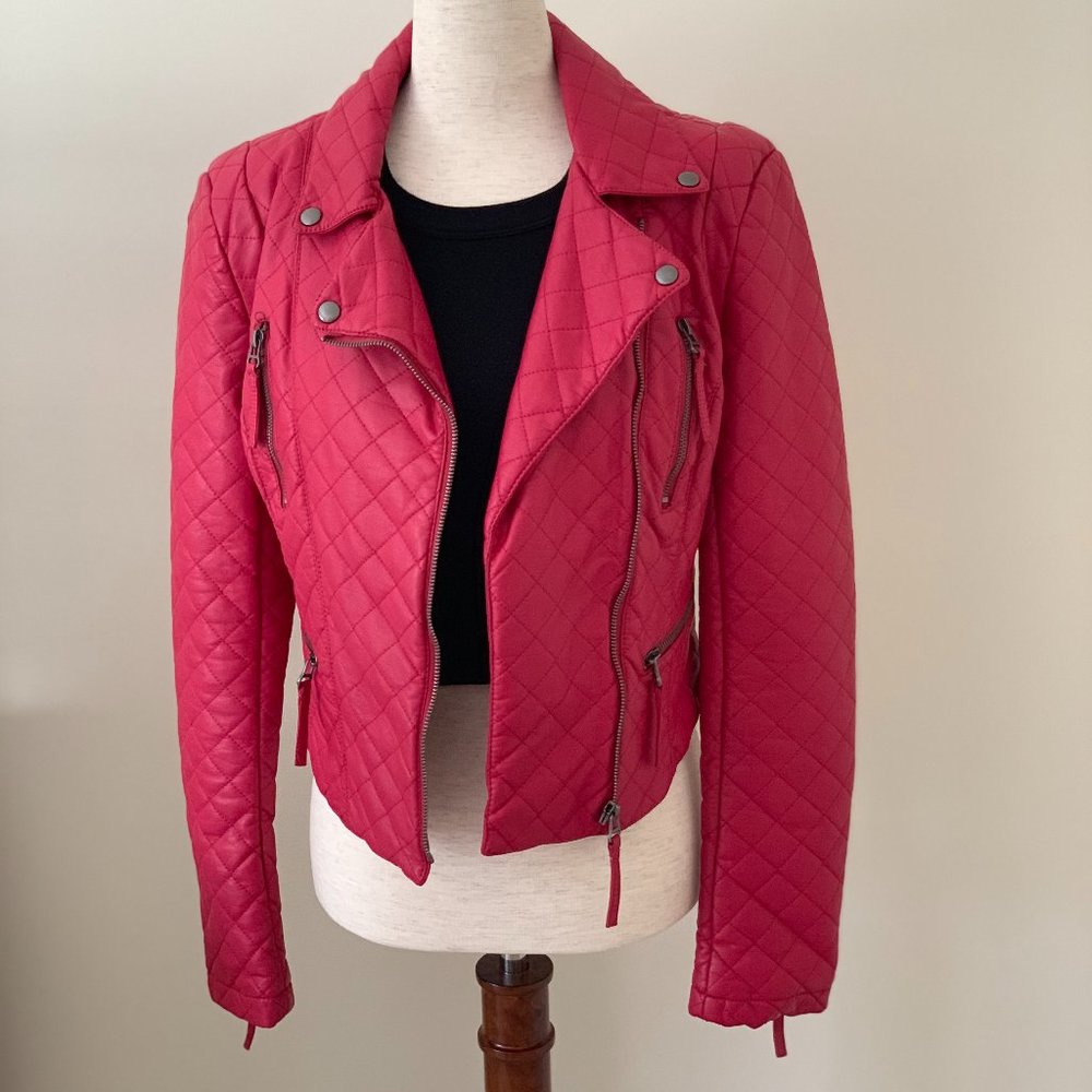 Nasty Gal Beulah Red Faux Leather Jacket
